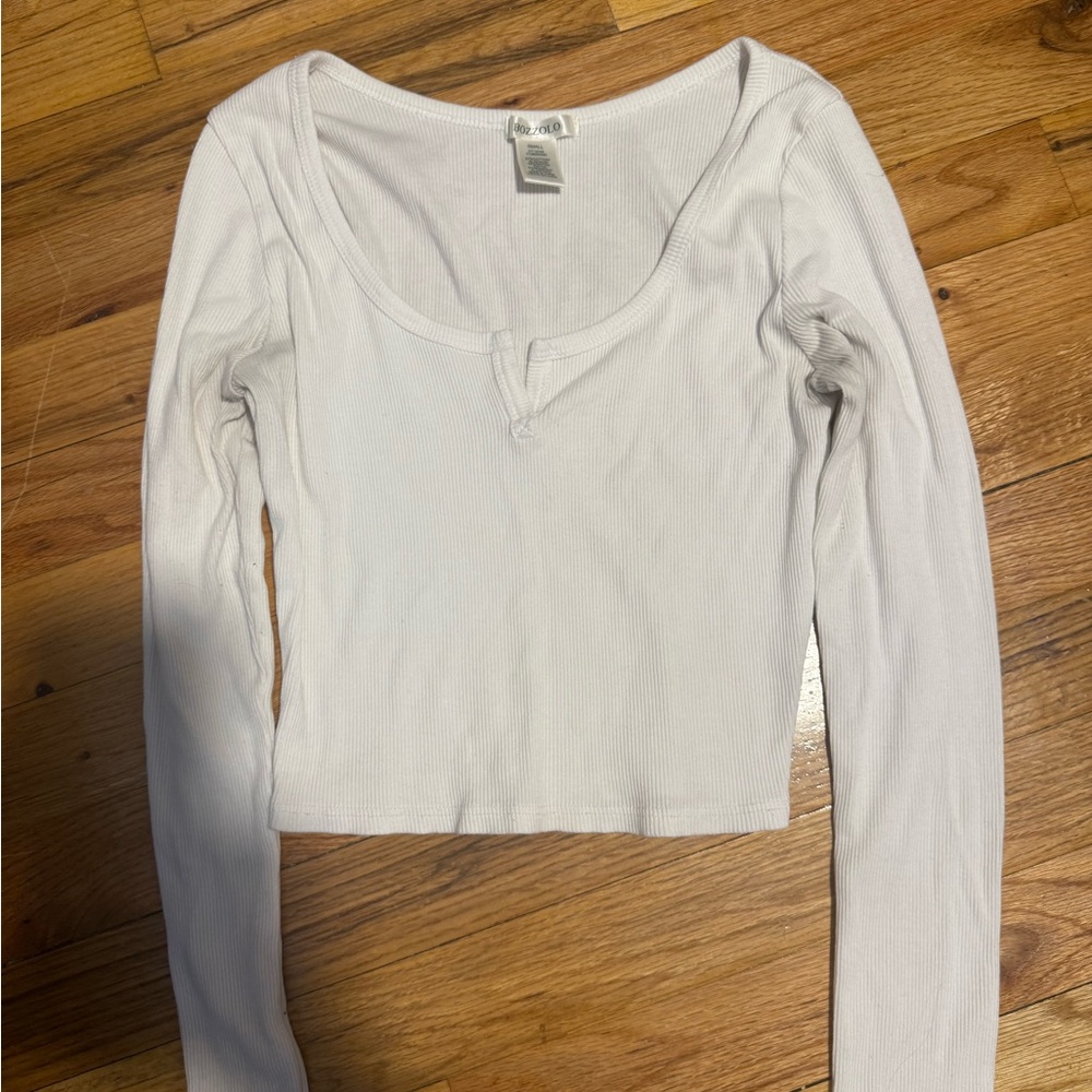 Bozzolo White Ribbed Bodysuit